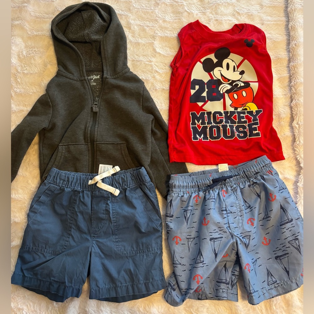 Misc Boys Bundle-Mickey Mouse Red Tank Top and Kids Outfit Set